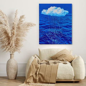 Oceanic Rainstorm - Large Abstract Canvas Print
