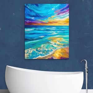 Ocean's Golden Tempest - Luxury Wall Art
