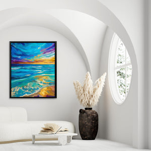 Ocean's Golden Tempest - Luxury Wall Art