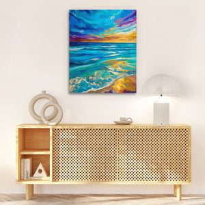 Ocean's Golden Tempest - Luxury Wall Art