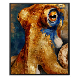 Octopus Amber Depths - Luxury Wall Art