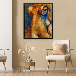 Octopus Amber Depths - Luxury Wall Art