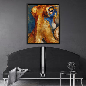 Octopus Amber Depths - Luxury Wall Art