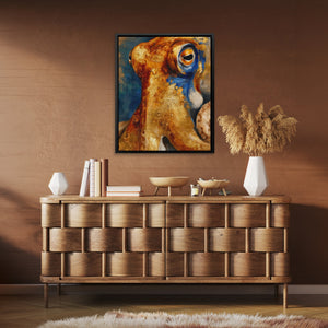 Octopus Amber Depths - Luxury Wall Art