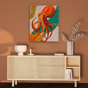 Octopus Flowing Line — Octopus Flowing Line Brown Wall 51