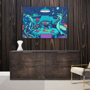 Octopus Midnight Poker — Octopus Midnight Poker Luxurious Room Wood Walls 173