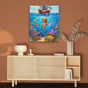 Octopus Underwater Kingdom — Octopus Underwater Kingdom Brown Wall 52