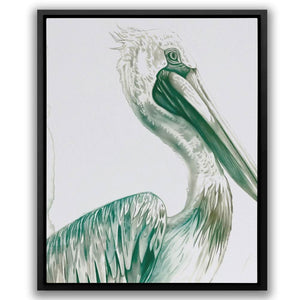 Old Pelican - Minimalist Wall Art in Black Frame