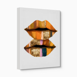 Orange Lips Gold โ orange lips gold angled flush print