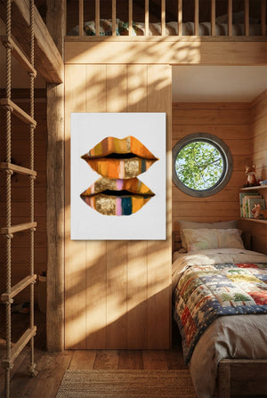 Orange Lips Gold โ orange lips gold p bedroom with loft area 1port flush print