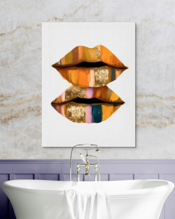 Orange Lips Gold in a room