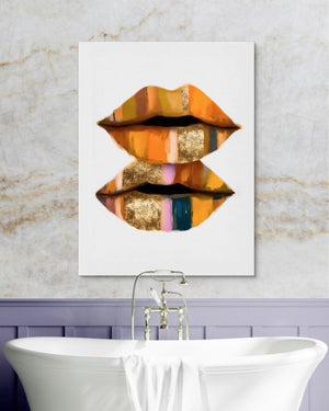 Orange Lips Gold โ orange lips gold psd marble purple bath 1port flush print