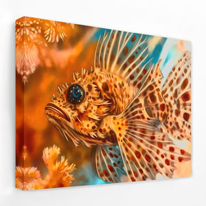 Orange Rock Fish - Beach Canvas Wall Art
