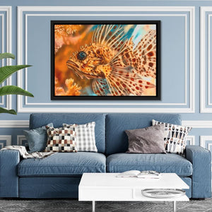 Orange Rock Fish - Brown Coastal Canvas Print