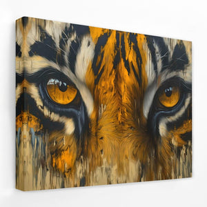 Orange Tiger Eyes - Animals Canvas Wall Art