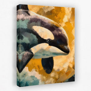 Orca Golden Surge - Luxury Wall Art