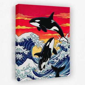 Orca Hokusai Wave — Orca Hokusai Wave Portrait Side View Mirror 356