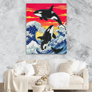Orca Hokusai Wave — Orca Hokusai Wave Lux Couch Marble Walls 181