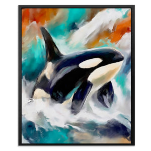 Orca Hunting Dance canvas wall art