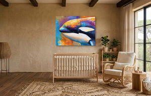 Orca Prismatic Portrait โ orca prismatic portrait safari boho nursery 1land flush print