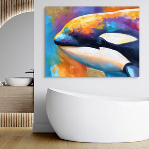 Orca Prismatic Portrait โ orca prismatic portrait sq bathroom hotel 1land flush print