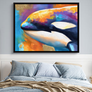 Orca Prismatic Portrait โ orca prismatic portrait sq blue bedroom 1land framed black