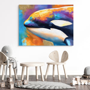 Orca Prismatic Portrait โ orca prismatic portrait sq kids room 1 1land flush print