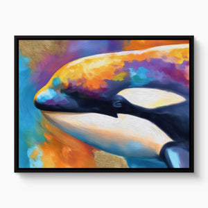 Orca Prismatic Portrait โ orca prismatic portrait white studio framed black