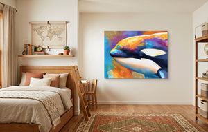Orca Prismatic Portrait โ orca prismatic portrait kids adventure room 1land flush print