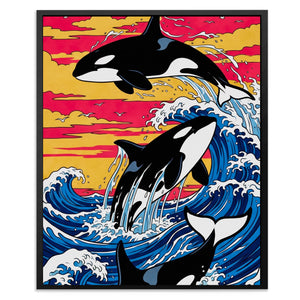 Orca Sunset Waves — Orca Sunset Waves Front Facing Portrait2 110