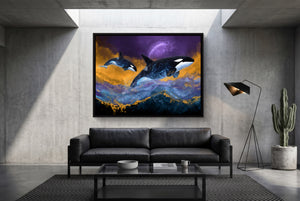 Orcas Midnight Sky โ orcas midnight sky modern minimalist living room 1land framed black