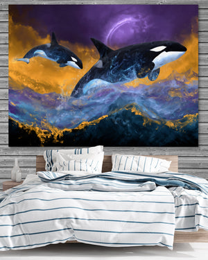 Orcas Midnight Sky โ orcas midnight sky psd grey wood bedroom 1land flush print