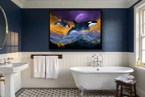 Orcas Midnight Sky โ orcas midnight sky small bathroom interior 2 1land framed black