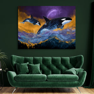 Orcas Midnight Sky โ orcas midnight sky sq green room 2 1land flush print