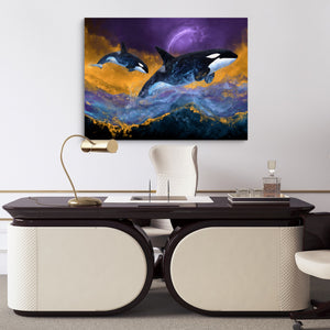 Orcas Midnight Sky โ orcas midnight sky sq luxury office desk 1land flush print