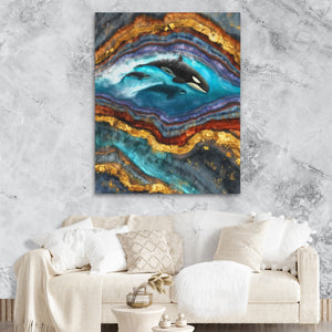 Orcas Stratified Hunt canvas wall art, room view