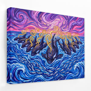 Orcas Sunset Hunt — Orcas Sunset Hunt Landscape Side View Mirror Wrap 145