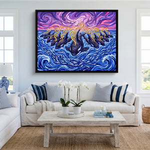 Orcas Sunset Hunt โ orcas sunset hunt sq cute livingroom 1land framed black
