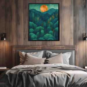 Oregon Valley - Nature Wall Art in Black Frame