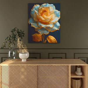 Organic Rose - Contemporary Wall Art in Black Frame