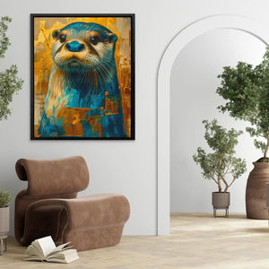 Otter Charm - Wall Art in Black Frame