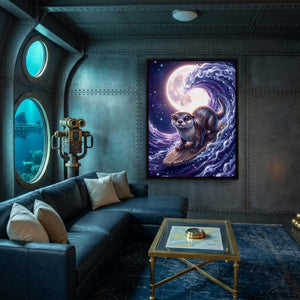Otter on Lunar Wave - Luxury Wall Art