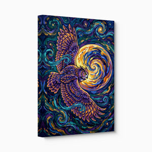 Owl Cosmic Flight — owl cosmic flight angled flush print
