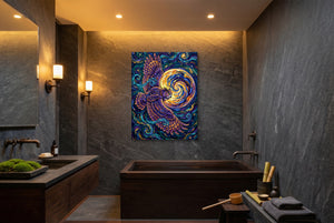 Owl Cosmic Flight — owl cosmic flight luxury bathroom interior 1port flush print