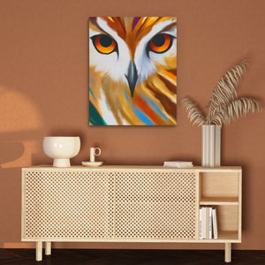 Owl Geometric Symmetrical — Owl Geometric Symmetrical Brown Wall 64