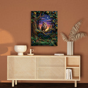 Owl Vigil โ owl vigil sq brown wall 1port flush print