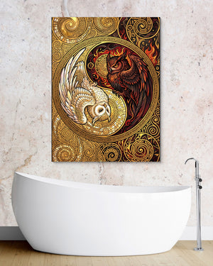 Owls Entwined Mosaic โ owls entwined mosaic psd granite bathroom 1port flush print
