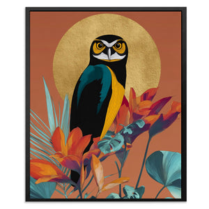 Owl's Tropical Halo - Luxury Wall Art