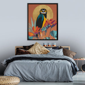 Owl's Tropical Halo - Luxury Wall Art