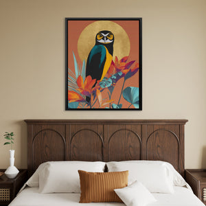 Owl's Tropical Halo - Luxury Wall Art